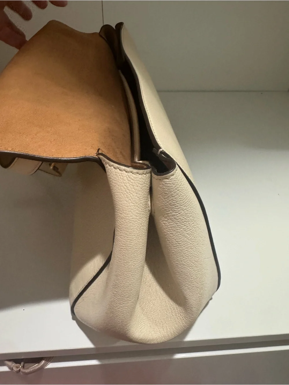 Tory Burch Ivory Leather Juliette Satchel Bag